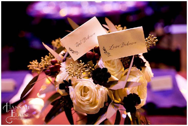 table decorations at clementine hall reception and wedding venue